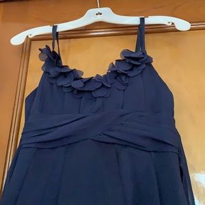 Navy Formal Length Satin Dress